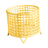 Maxbell Round Metal Wire Basket Sturdy Mesh Storage Bin for Home Laundry Room Toilet Gold