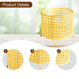 Maxbell Round Metal Wire Basket Sturdy Mesh Storage Bin for Home Laundry Room Toilet Gold