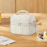 Maxbell Insulated Cooler Bag Food Container Lunch Cooler Tote for Office Hiking Trip Beige