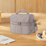 Maxbell Insulated Cooler Bag Food Container Lunch Cooler Tote for Office Hiking Trip Khaki