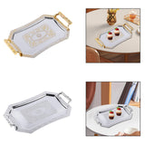 Maxbell Serving Tray Decor Stainless Steel Ornament for Holiday Home Kitchen Parties Gold