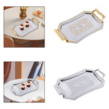 Maxbell Serving Tray Decor Stainless Steel Ornament for Holiday Home Kitchen Parties Gold