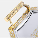 Maxbell Serving Tray Decor Stainless Steel Ornament for Holiday Home Kitchen Parties Gold