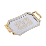Maxbell Serving Tray Decor Stainless Steel Ornament for Holiday Home Kitchen Parties Gold
