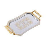 Maxbell Serving Tray Decor Stainless Steel Ornament for Holiday Home Kitchen Parties Gold
