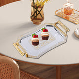 Maxbell Serving Tray Decor Stainless Steel Ornament for Holiday Home Kitchen Parties Gold