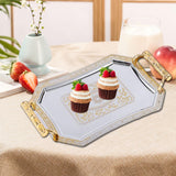 Maxbell Serving Tray Decor Stainless Steel Ornament for Holiday Home Kitchen Parties Gold