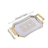 Maxbell Serving Tray Decor Stainless Steel Ornament for Holiday Home Kitchen Parties Gold