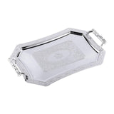 Maxbell Serving Tray Decor Stainless Steel Ornament for Holiday Home Kitchen Parties Silver