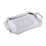 Maxbell Serving Tray Decor Stainless Steel Ornament for Holiday Home Kitchen Parties Silver