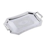 Maxbell Serving Tray Decor Stainless Steel Ornament for Holiday Home Kitchen Parties Silver