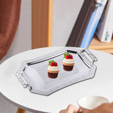 Maxbell Serving Tray Decor Stainless Steel Ornament for Holiday Home Kitchen Parties Silver