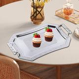 Maxbell Serving Tray Decor Stainless Steel Ornament for Holiday Home Kitchen Parties Silver