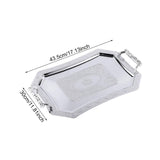 Maxbell Serving Tray Decor Stainless Steel Ornament for Holiday Home Kitchen Parties Silver