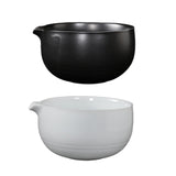 Maxbell Ceramic Matcha Bowl Decorative with Spout for Whisking Matcha Family Friends Black
