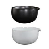 Maxbell Ceramic Matcha Bowl Decorative with Spout for Whisking Matcha Family Friends Black