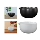 Maxbell Ceramic Matcha Bowl Decorative with Spout for Whisking Matcha Family Friends Black