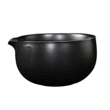 Maxbell Ceramic Matcha Bowl Decorative with Spout for Whisking Matcha Family Friends Black