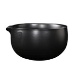 Maxbell Ceramic Matcha Bowl Decorative with Spout for Whisking Matcha Family Friends Black