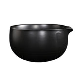 Maxbell Ceramic Matcha Bowl Decorative with Spout for Whisking Matcha Family Friends Black