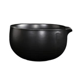 Maxbell Ceramic Matcha Bowl Decorative with Spout for Whisking Matcha Family Friends Black