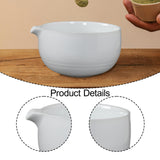 Maxbell Ceramic Matcha Bowl Decorative with Spout for Whisking Matcha Family Friends White