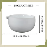 Maxbell Ceramic Matcha Bowl Decorative with Spout for Whisking Matcha Family Friends White