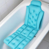 Maxbell Full Body Bath Pillow for Bathtub Bathing Accessory Comfortable Suction Cups Blue