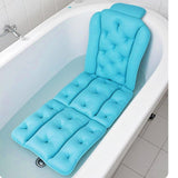 Maxbell Full Body Bath Pillow for Bathtub Bathing Accessory Comfortable Suction Cups Blue