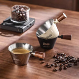 Maxbell Espresso Measuring Cup Latte Art Coffee Mug 90ml for Cappuccino Parties Home Silver
