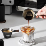 Maxbell Espresso Measuring Cup Latte Art Coffee Mug 90ml for Cappuccino Parties Home Silver