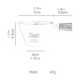 Maxbell Espresso Measuring Cup Latte Art Coffee Mug 90ml for Cappuccino Parties Home White