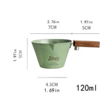 Maxbell Espresso Measuring Cup Portable Wooden Handle for Home Restaurant Cappuccino