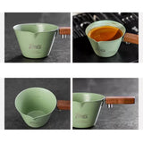 Maxbell Espresso Measuring Cup Portable Wooden Handle for Home Restaurant Cappuccino