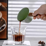 Maxbell Espresso Measuring Cup Portable Wooden Handle for Home Restaurant Cappuccino