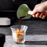 Maxbell Espresso Measuring Cup Portable Wooden Handle for Home Restaurant Cappuccino