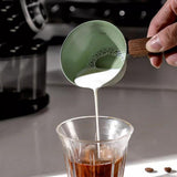 Maxbell Espresso Measuring Cup Portable Wooden Handle for Home Restaurant Cappuccino