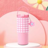 Maxbell Insulated Water Bottle Portable Drink Water Cup for Smoothie Coffee Beverage Pink