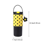 Maxbell Insulated Water Bottle Portable Drink Water Cup for Smoothie Coffee Beverage Black Yellow
