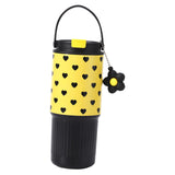 Maxbell Insulated Water Bottle Portable Drink Water Cup for Smoothie Coffee Beverage Black Yellow
