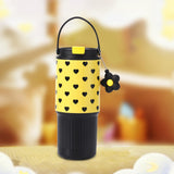 Maxbell Insulated Water Bottle Portable Drink Water Cup for Smoothie Coffee Beverage Black Yellow