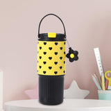 Maxbell Insulated Water Bottle Portable Drink Water Cup for Smoothie Coffee Beverage Black Yellow