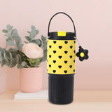 Maxbell Insulated Water Bottle Portable Drink Water Cup for Smoothie Coffee Beverage Black Yellow