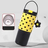 Maxbell Insulated Water Bottle Portable Drink Water Cup for Smoothie Coffee Beverage Black Yellow