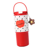 Maxbell Insulated Water Bottle Portable Drink Water Cup for Smoothie Coffee Beverage Red White