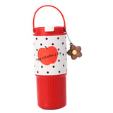 Maxbell Insulated Water Bottle Portable Drink Water Cup for Smoothie Coffee Beverage Red White
