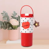 Maxbell Insulated Water Bottle Portable Drink Water Cup for Smoothie Coffee Beverage Red White