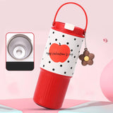 Maxbell Insulated Water Bottle Portable Drink Water Cup for Smoothie Coffee Beverage Red White
