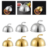 Maxbell Stainless Steel Food Dome Cover Dust Cover for Indoor Outdoor Birthday Party Silver Inner Dia20cm