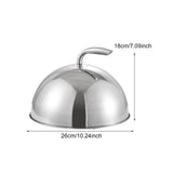 Maxbell Stainless Steel Food Dome Cover Dust Cover for Indoor Outdoor Birthday Party Silver Inner Dia25cm